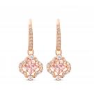 Swarovski Sparkling Dance Pierced Earrings Clover Crystal Rose Gold