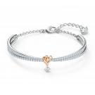 Swarovski Crystal and Rhodium Lifelong Heart Bangle Bracelet