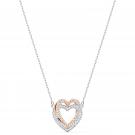 Swarovski Infinity Mixed Double Heart Crystal Pendant Necklace