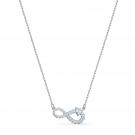 Swarovski Crystal and Rhodium Silver Infinity Heart Necklace
