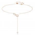 Swarovski Infinity Y Crystal and Rose Gold Necklace