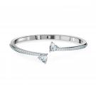 Swarovski Bracelet Attract Soul Bangle Heart Crystal Rhodium Silver Small