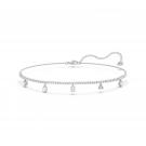 Swarovski Tennis Deluxe Mixed Choker Necklace, White, Rhodium Plated