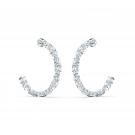 Swarovski Crystal and Rhodium Tennis Deluxe Hoop Pierced Earrings
