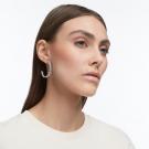 Swarovski Tennis Deluxe Mixed Hoop Pierced Earrings, White, Rhodium Plated