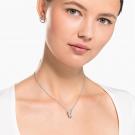 Swarovski Twist Necklace and Earrings Set, White, Rhodium Plated
