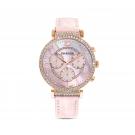 Swarovski Chrono Mother of Pearl Dial, Rose Gold, Pink Leather Strap Watch