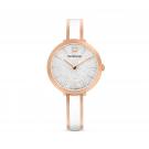 Swarovski Watch Crystalline Stainless Steel Clear Crystal Rose Gold Stainless Bangle with White Enamel
