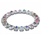 Swarovski Chroma Choker Necklace , Oversized Crystals, Multicolored, Rhodium Plated