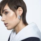 Swarovski Matrix Earrings, White, Rhodium Plated, Pair