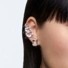 Swarovski Mesmera Clip Earring Single, Octagon Cut Crystal, White, Rhodium Plated