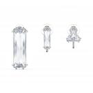Swarovski Mesmera Clip Earring Singles Set of 3, Baguette Cut Crystal, White, Rhodium Plated