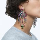 Swarovski Gema Clip Earrings, Chandelier, Multicolored, Rhodium Plated, Pair