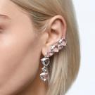 Swarovski Millenia Ear Cuff, Asymmetrical, Set, White, Rhodium Plated Earrings