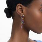 Swarovski Gema Drop Earrings, Long, Multicolored, Rhodium Plated