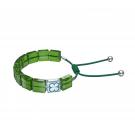 Swarovski Letra Bracelet, Clover, Green, Rhodium Plated