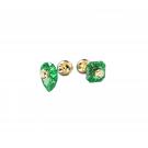 Swarovski Numina Stud Earrings, Asymmetrical, Green, Gold-Tone Plated