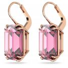 Swarovski Millenia Earrings, Octagon Cut Crystal, Pink, Rose-Gold Tone Plated