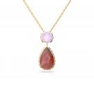 Swarovski Multicolored Crystal and Gold Plated Drop Cut Orbita Necklace