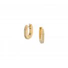 Swarovski Dextera Hoop Earrings, Octagonal, White, Gold-Tone Plated