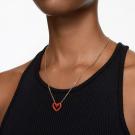 Swarovski Una Pendant, Heart, Extra Small, Red, Gold Tone Plated