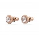 Swarovski Constella Stud Earrings, Round Cut, Pave, White, Rose Gold Tone Plated