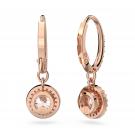 Swarovski Constella Drop Earrings, Round Cut, Pave, White, Rose Gold Tone Plated