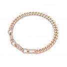 Swarovski Dextera Necklace, Pave, Statement, Mixed Links, White, Rose Gold Tone Plated