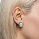 Swarovski Orbita Stud Earrings, Octagon Cut, Multicolored, Gold Tone Plated