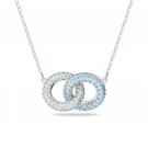 Swarovski Blue and Crystal Rhodium Stone Necklace