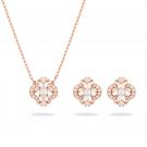 Swarovski Sparkling Dance Necklace and Earrings Set, White, Rose Gold-Tone Plated