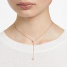 Swarovski Triangle Cut Crystal and Rose Gold Ortyx Y Necklace