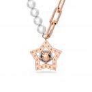 Swarovski Stella Pendant, Crystal Pearls, Star, White, Rose Gold Tone Plated