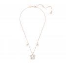 Swarovski Stella Necklace, Crystal Pearls, Star, White, Rose Gold