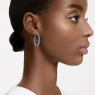 Swarovski Jewelry Matrix, Pierced Earrings Hoop M Aquamarine, Rhodium