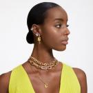 Swarovski Jewelry Iconic Swan, Pierced Earrings Yellow, Gold