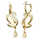 Swarovski Jewelry Iconic Swan, Pierced Earrings Yellow, Gold