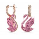 Swarovski Jewelry Iconic Swan, Pierced Hoop Earrings, Rose Gold