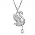 Swarovski Jewelry Necklace Iconic Swan, Pendant Long White, Rhodium
