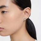 Swarovski Jewelry Volta, Pierced Earrings Bow White, Rhodium