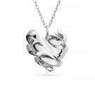 Swarovski Jewelry Necklace Volta, Pendant S Heart Crystal,, Rhodium