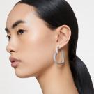 Swarovski Matrix Large Hoop Heart Pierced Earrings White, Rhodium