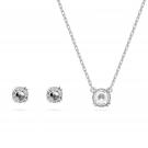 Swarovski Constella Jewelry Set, Round Cut, White, Rhodium Plated