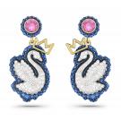 Swarovski Jewelry Pop Swan, Pierced Earrings Blue Gold