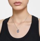 Swarovski Jewelry Necklace Pop Swan, Pendant Short Blue, Rhodium