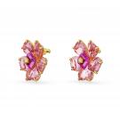 Swarovski Jewelry Florere Flower Pink and Gold Pierced Earrings Pair