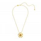 Swarovski Yellow Crystal and Gold Florere Flower Pendant Necklace
