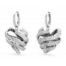 Swarovski Jewelry Volta, Pierced Earrings Stud Heart Crystal, Rhodium