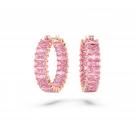 Swarovski Jewelry Matrix, Pierced Earrings Hoop Pink and Rose Gold
