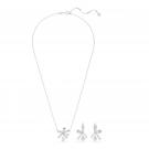 Swarovski Jewelry Set Volta, Necklace and Earrings, Crystal, Rhodium